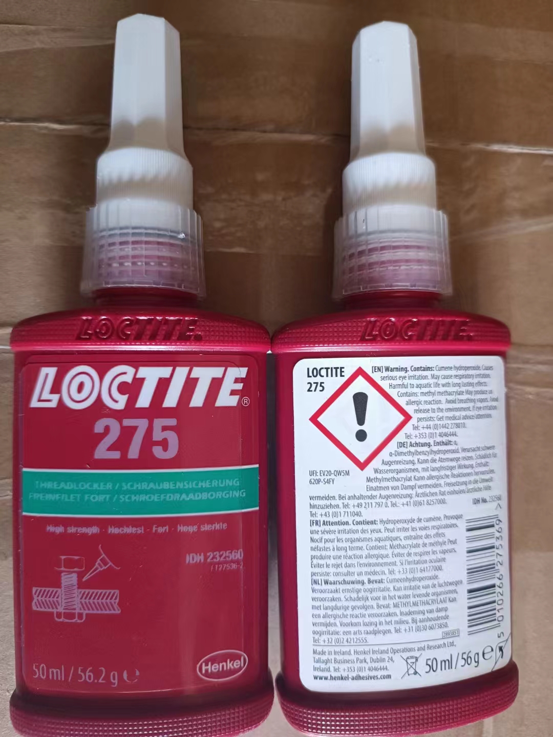 FM32 Loctite 276 275 Étiquette anglaise Adhésif frein-filet vert haute résistance et faible viscosité